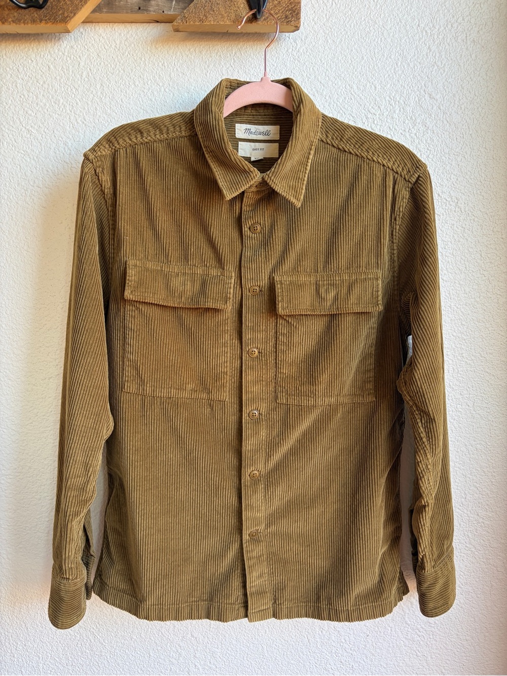 Madewell Easy Fit Olive Corduroy Shacket XS